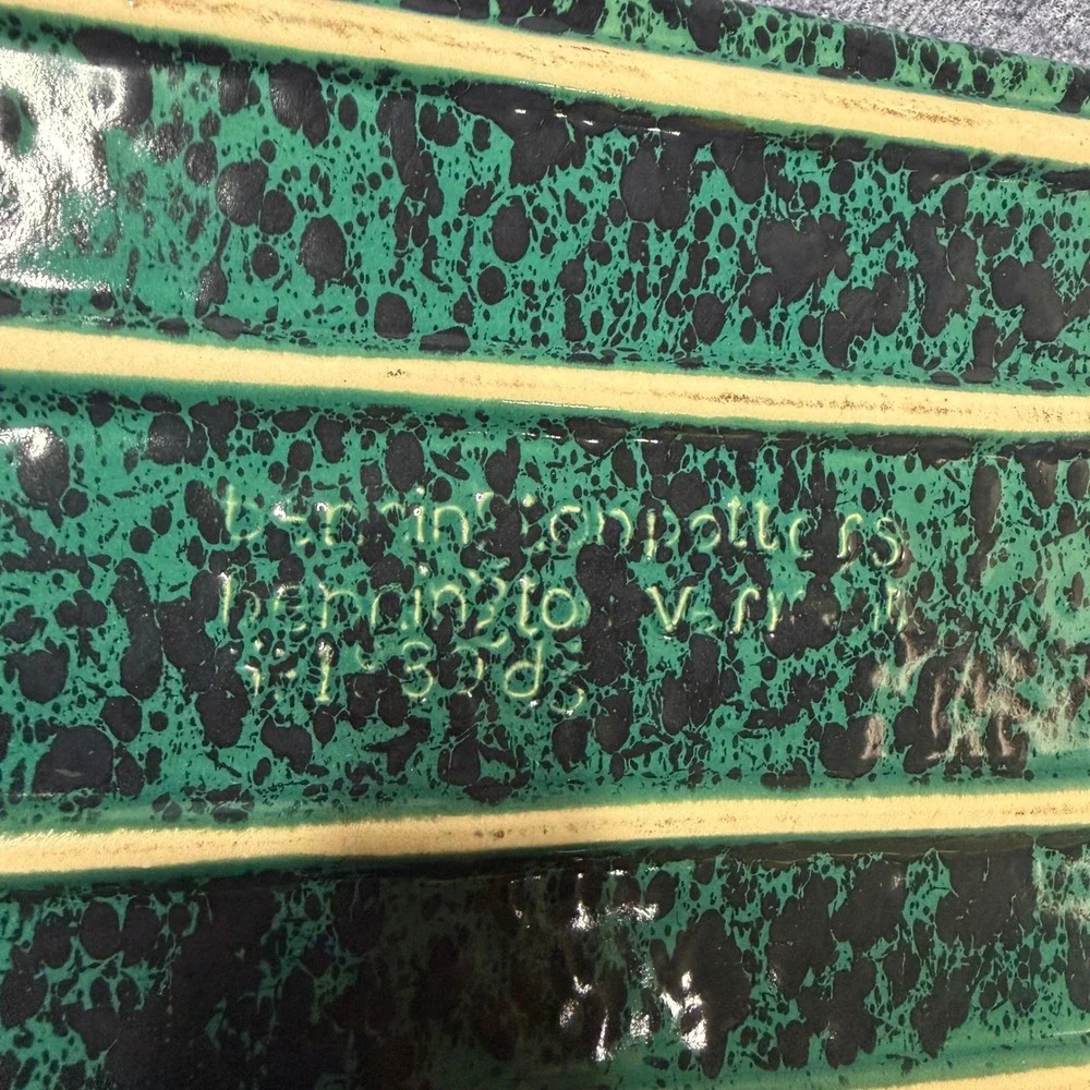 Bennington Potters Vermont Green Spongeware Rectangular Baker Dish 1183 Read